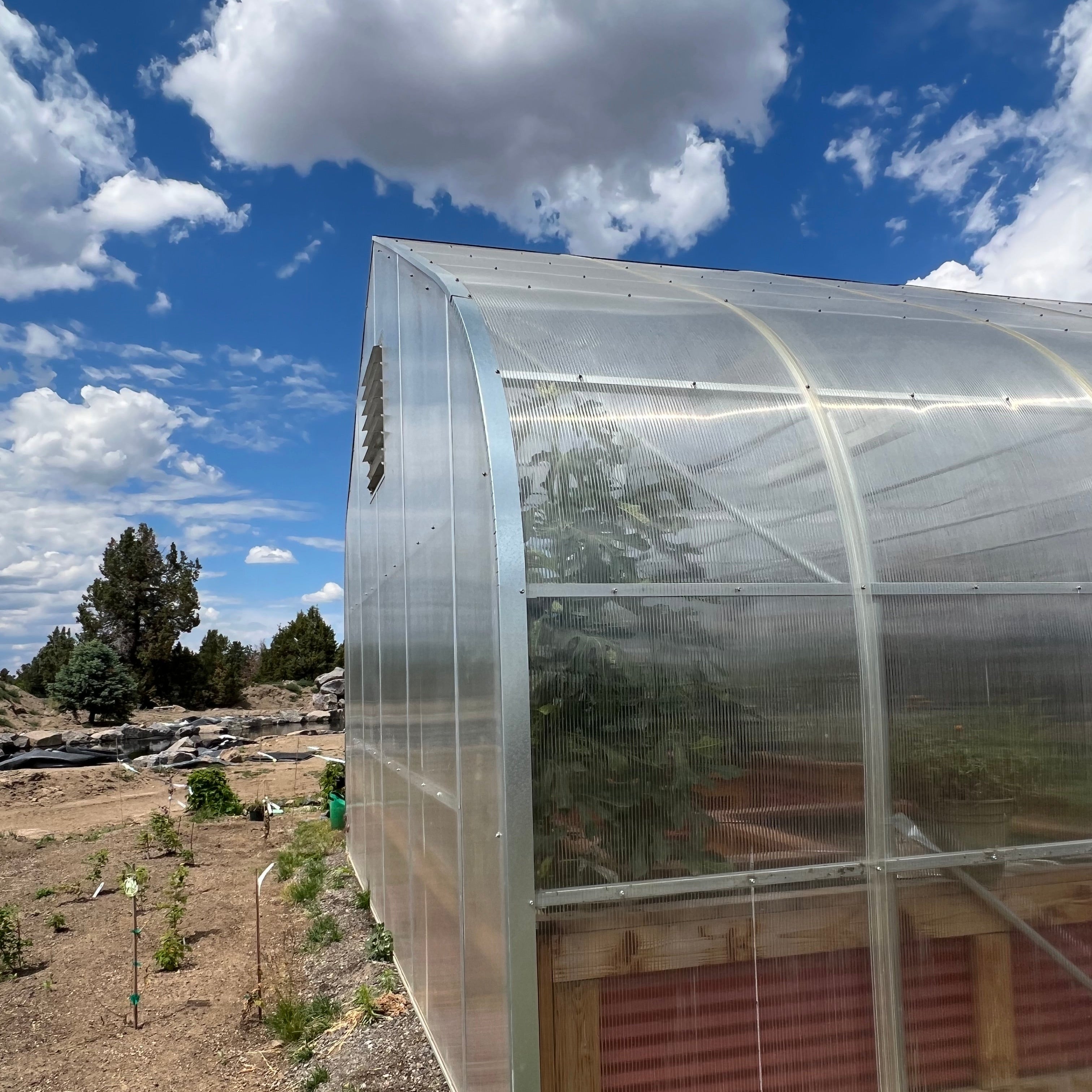 polycarbonate greenhouse in the high desert
