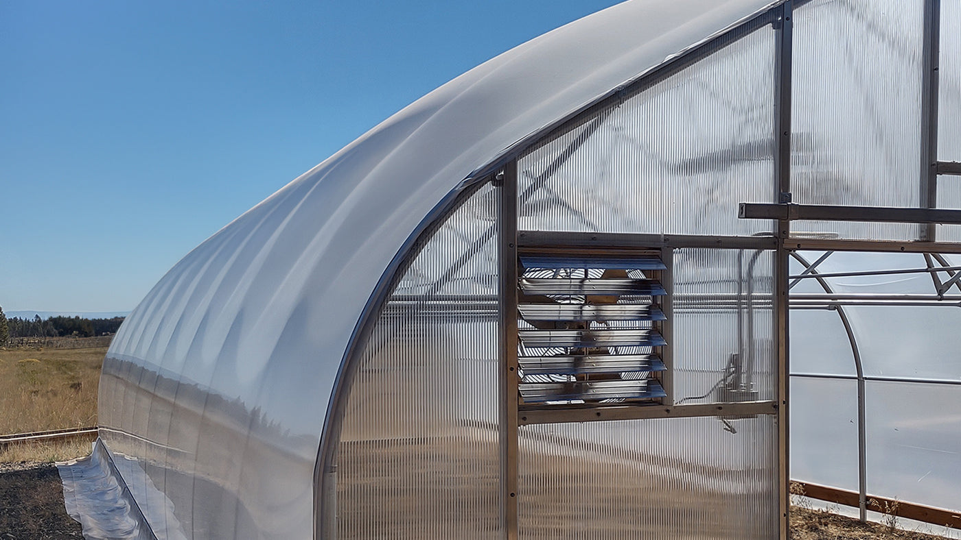 Plastic Inflation Hortitech 30'x100' Automated Four Season Quonset Greenhouse w/ Twinwal ...