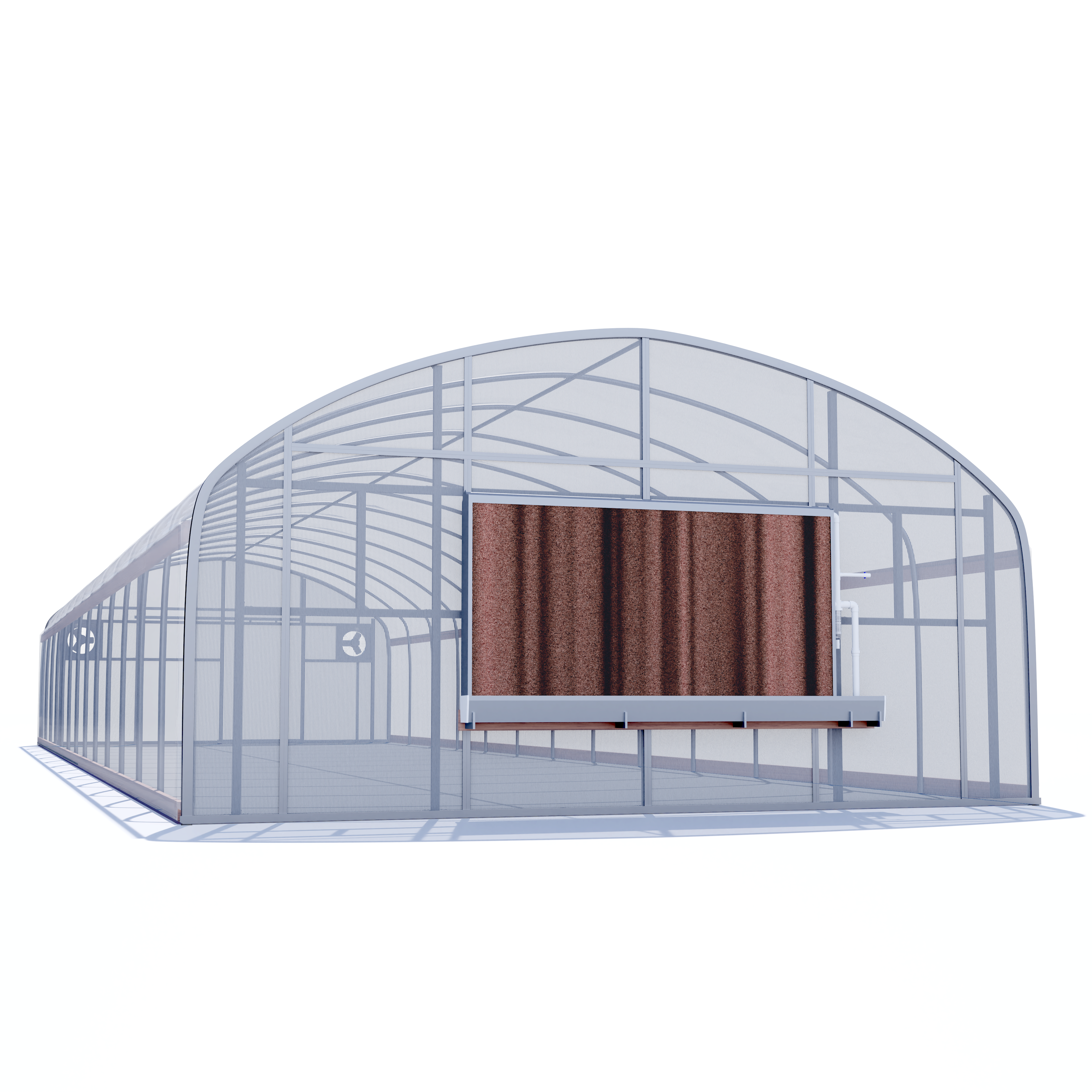 20'x50' Automated Four Season Quonset Greenhouse w/ Twinwall Ends + Evap. Cooling