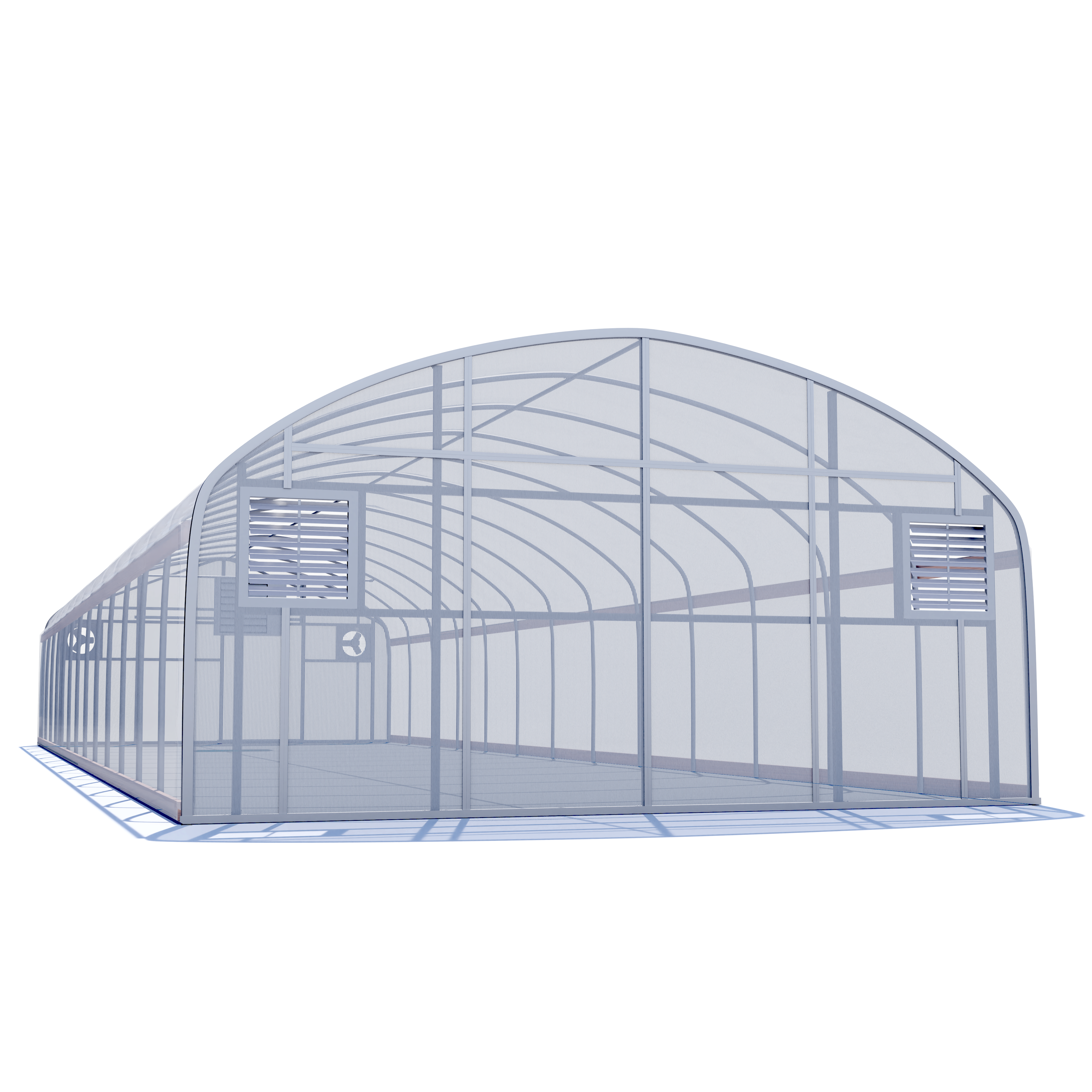 20'x80' Auto Ventilated Quonset Greenhouse w/ Heater + Twinwall Ends