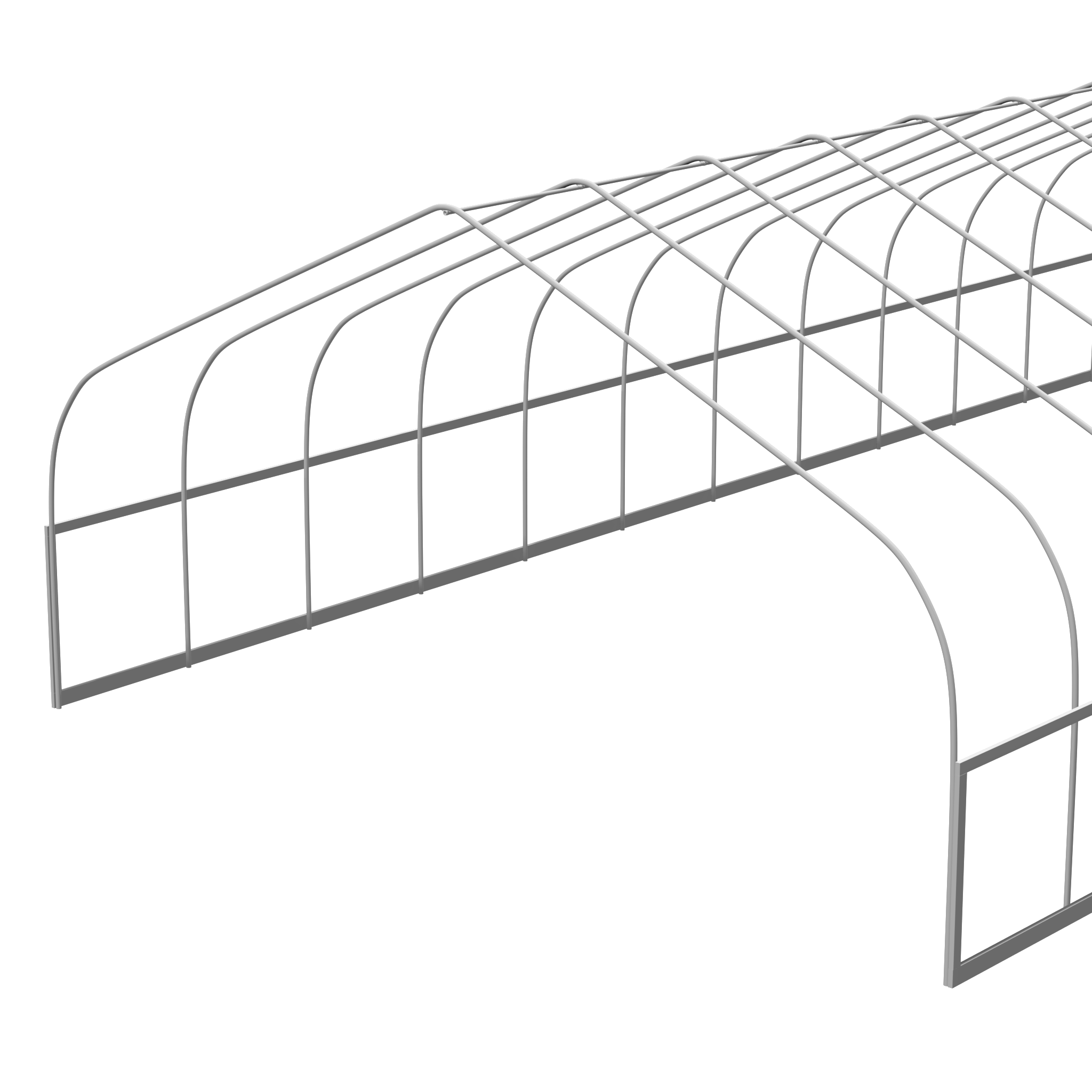30'x72' Greenhouse Frame Semi-Gable