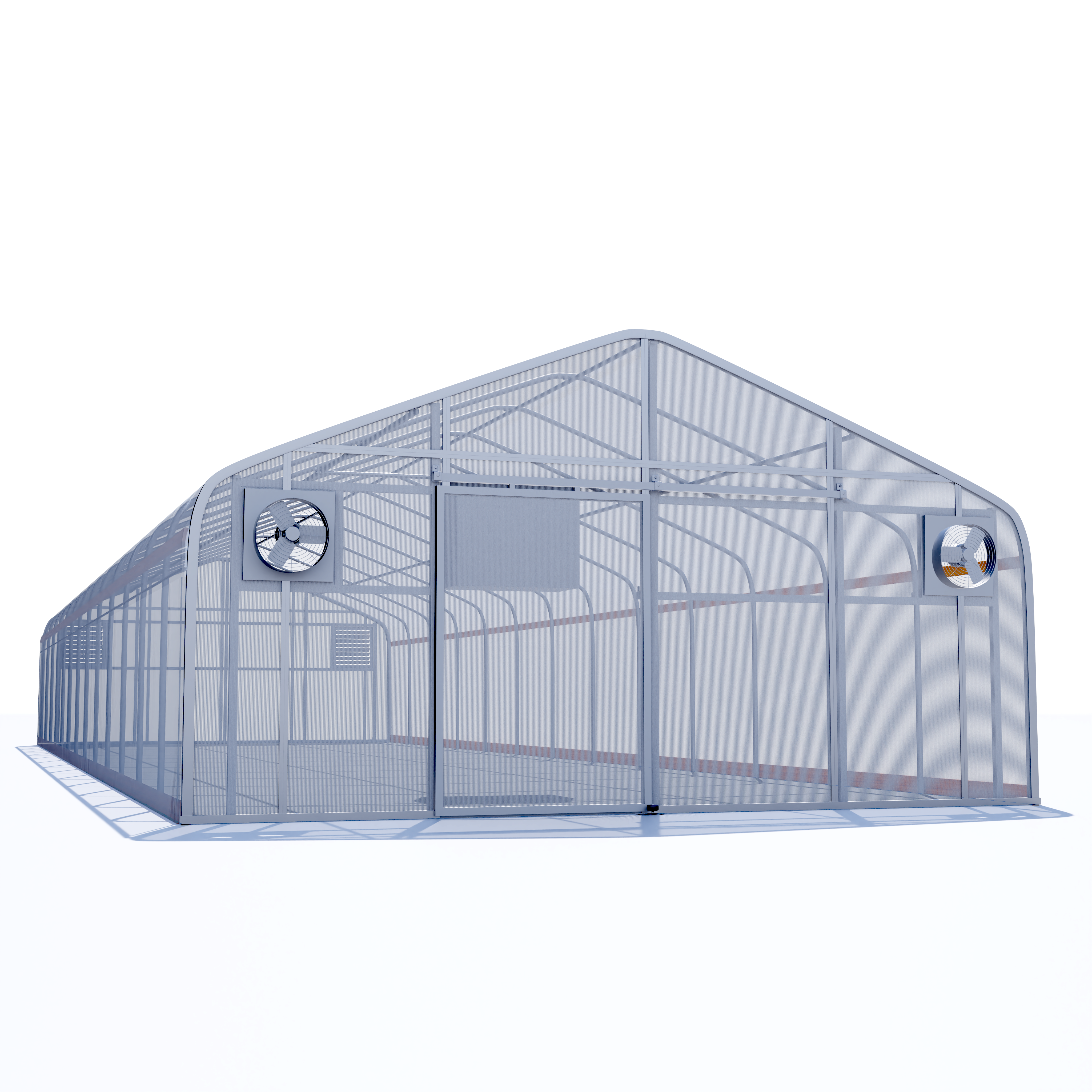20'x80' Auto Ventilated Semi-Gable Greenhouse w/ Heater + Twinwall Ends