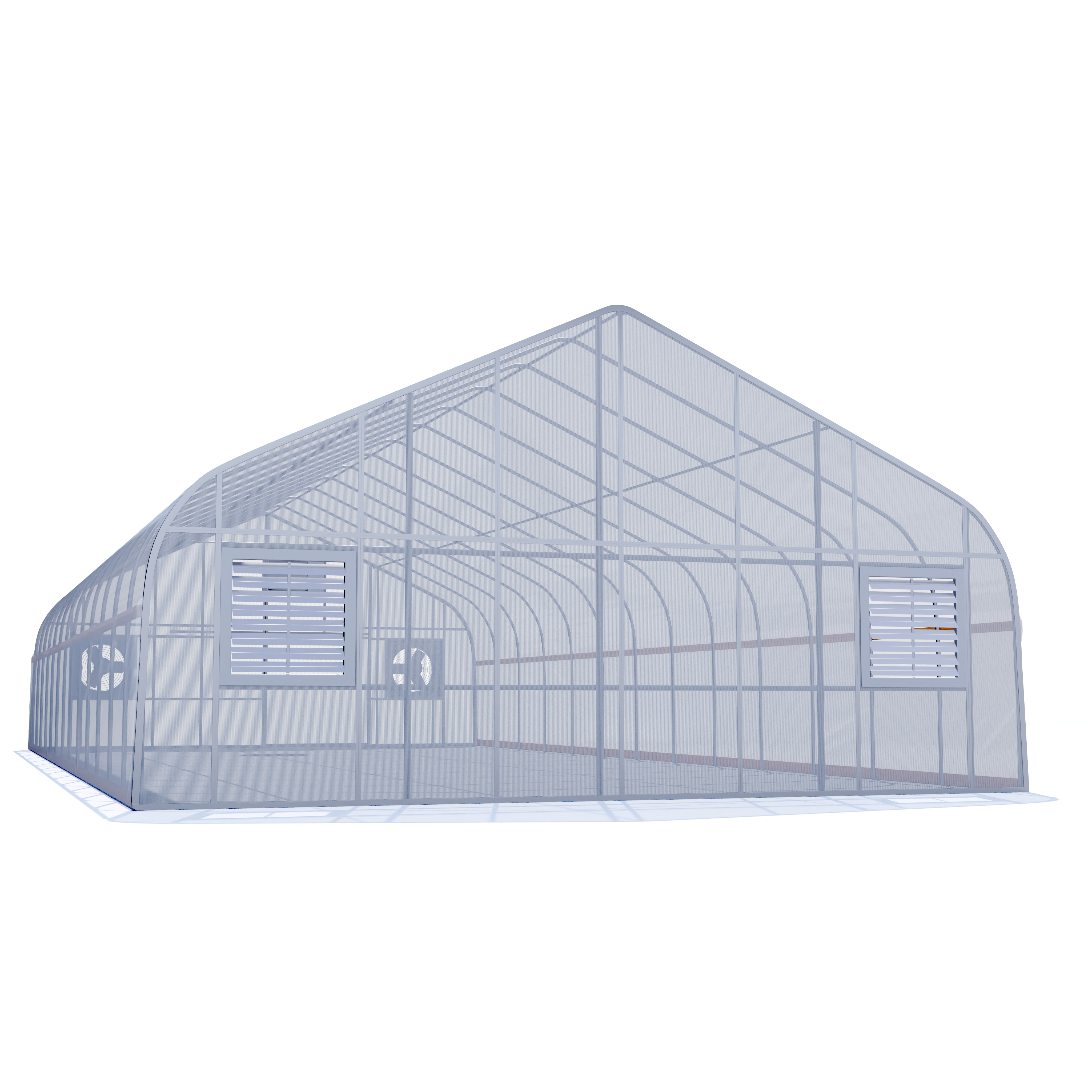 30'x80' Auto Ventilated Semi-Gable Greenhouse w/ Heater + Twinwall Ends