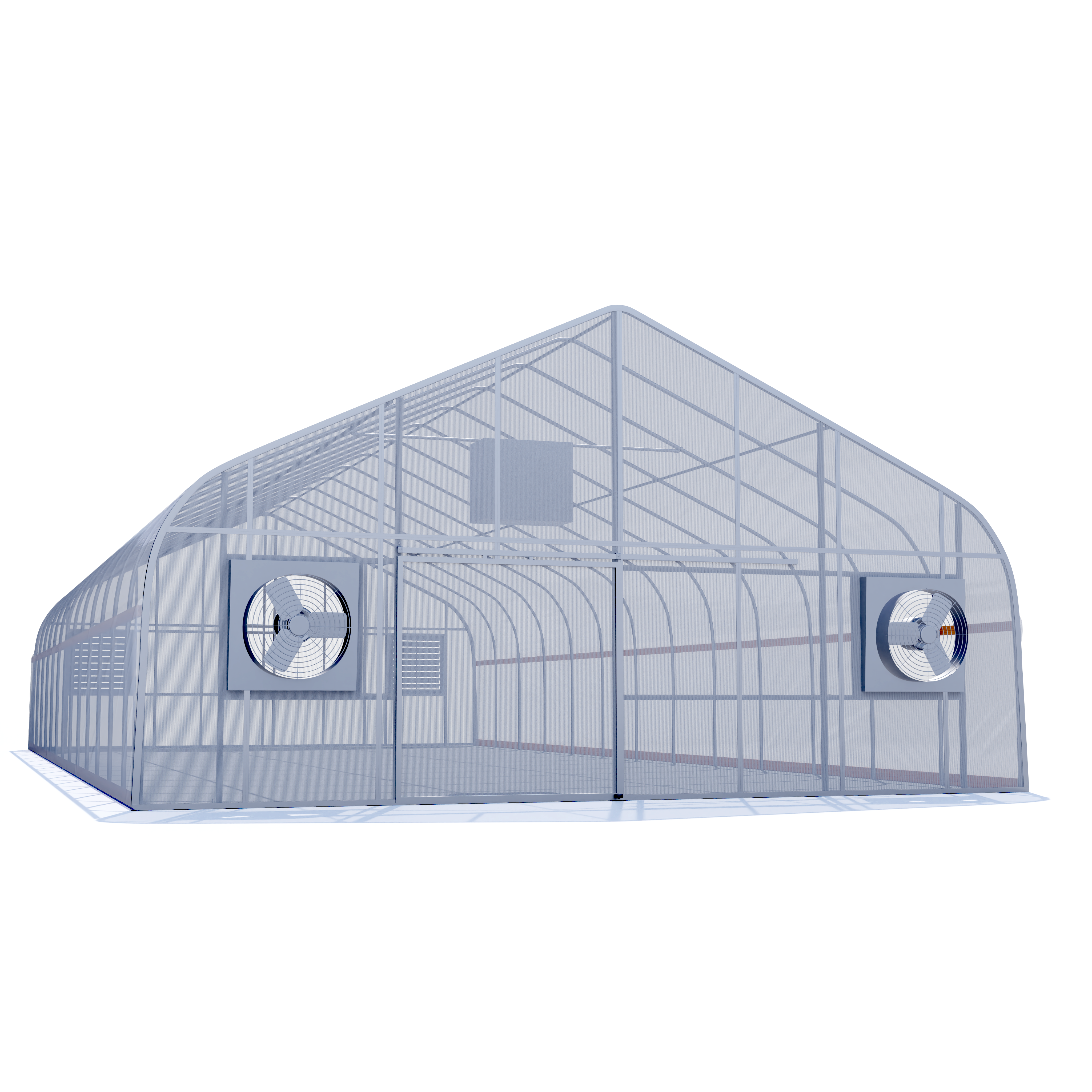 30'x80' Auto Ventilated Semi-Gable Greenhouse w/ Heater + Twinwall Ends