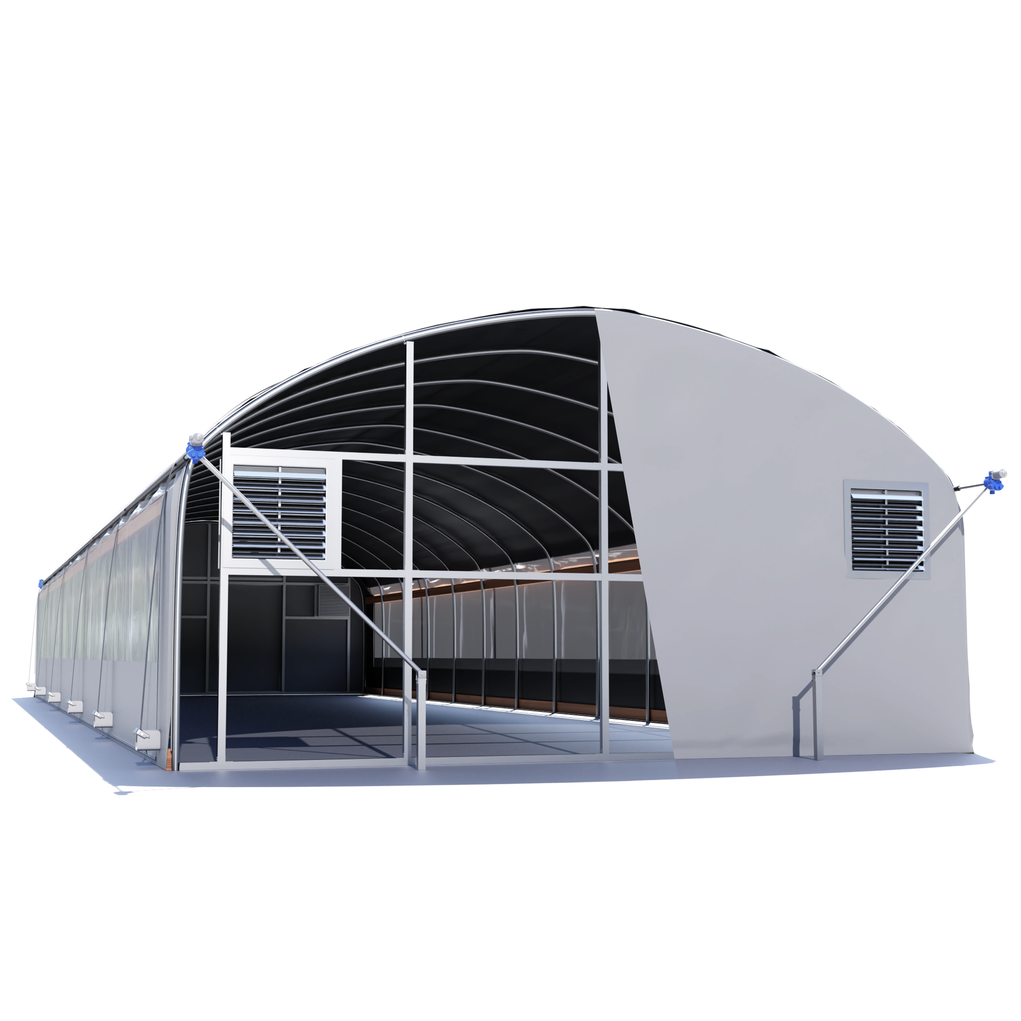 Hortitech 20'x45' Quonset Auto External Light Deprivation Greenhouse
