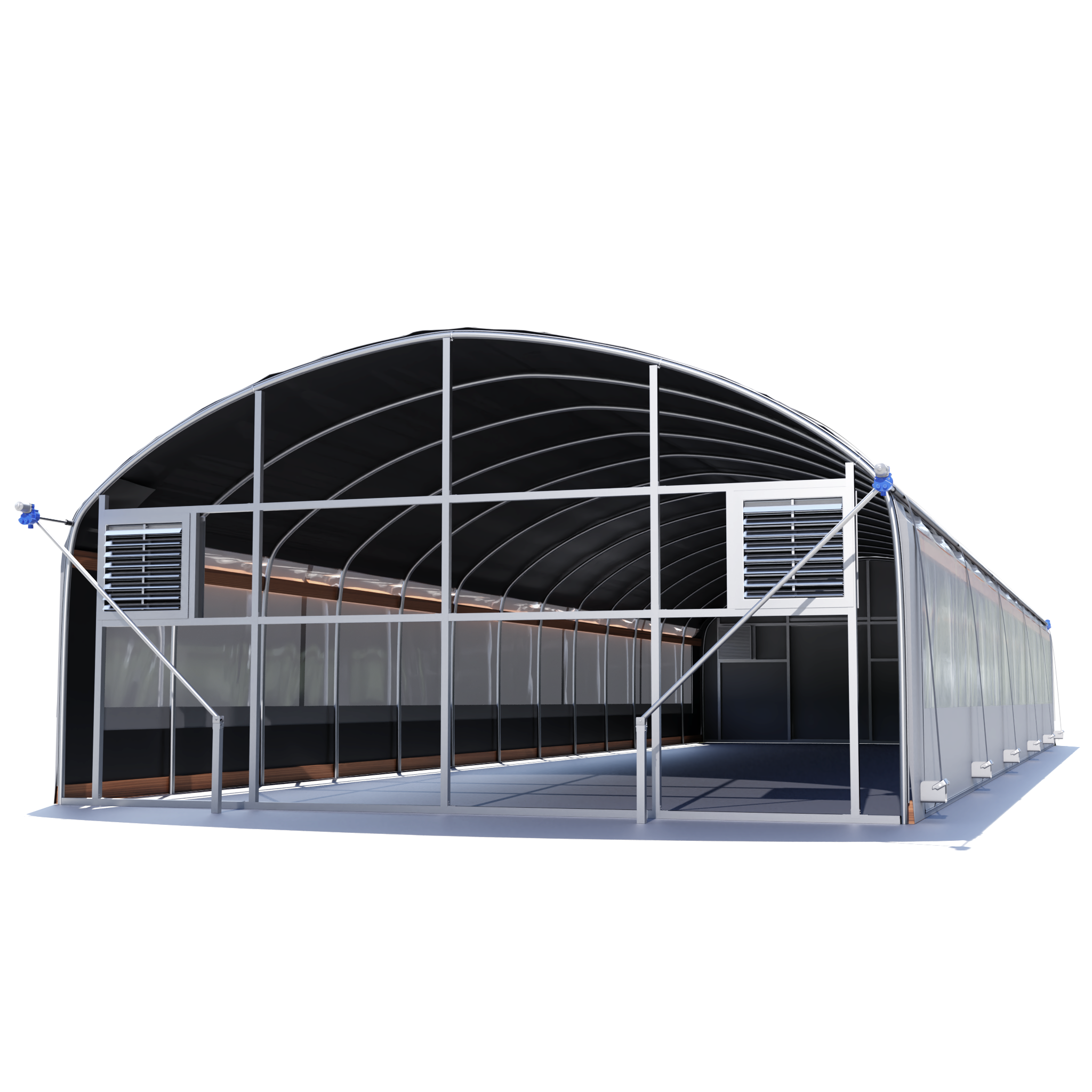 Hortitech 20'x100' Quonset Auto External Light Deprivation Greenhouse