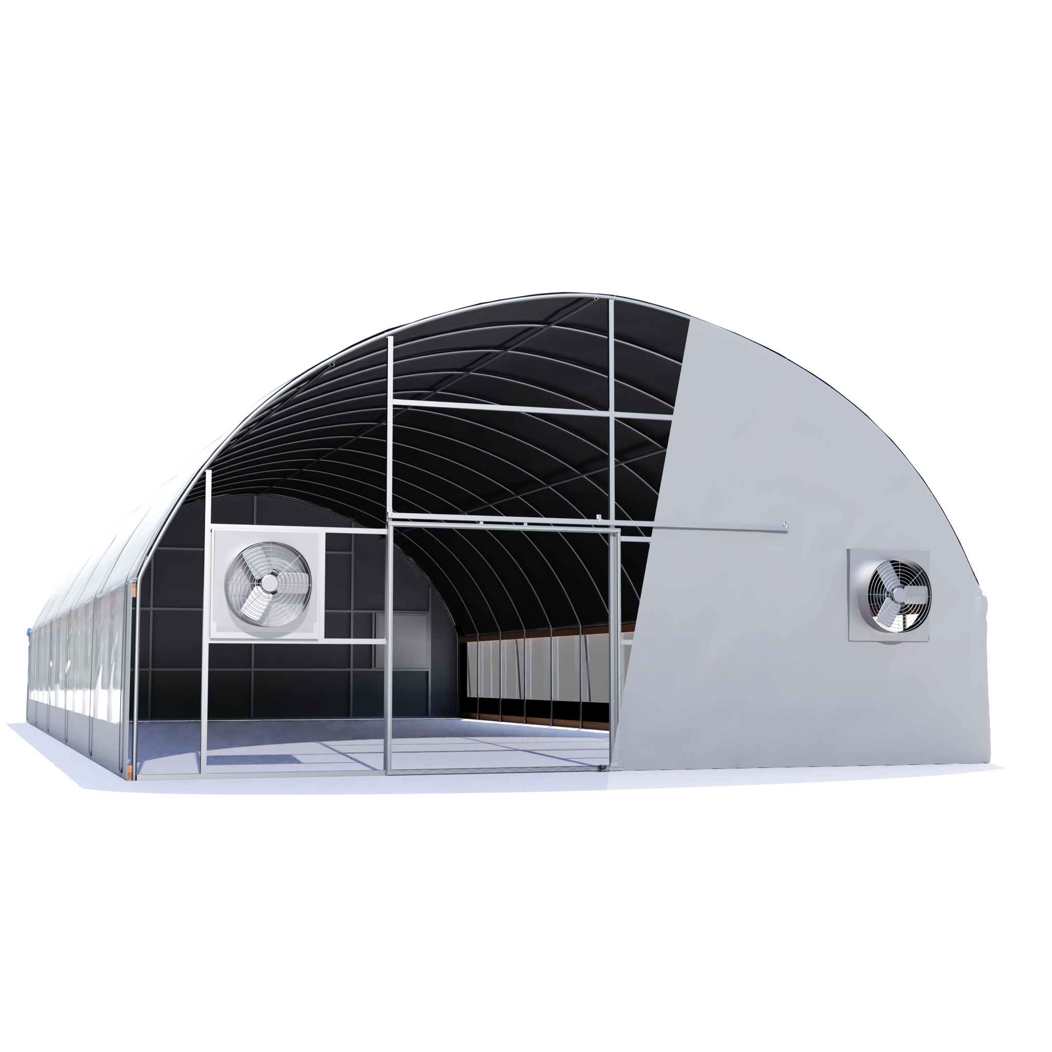 Hortitech 30'x80' Quonset Auto External Light Deprivation Greenhouse