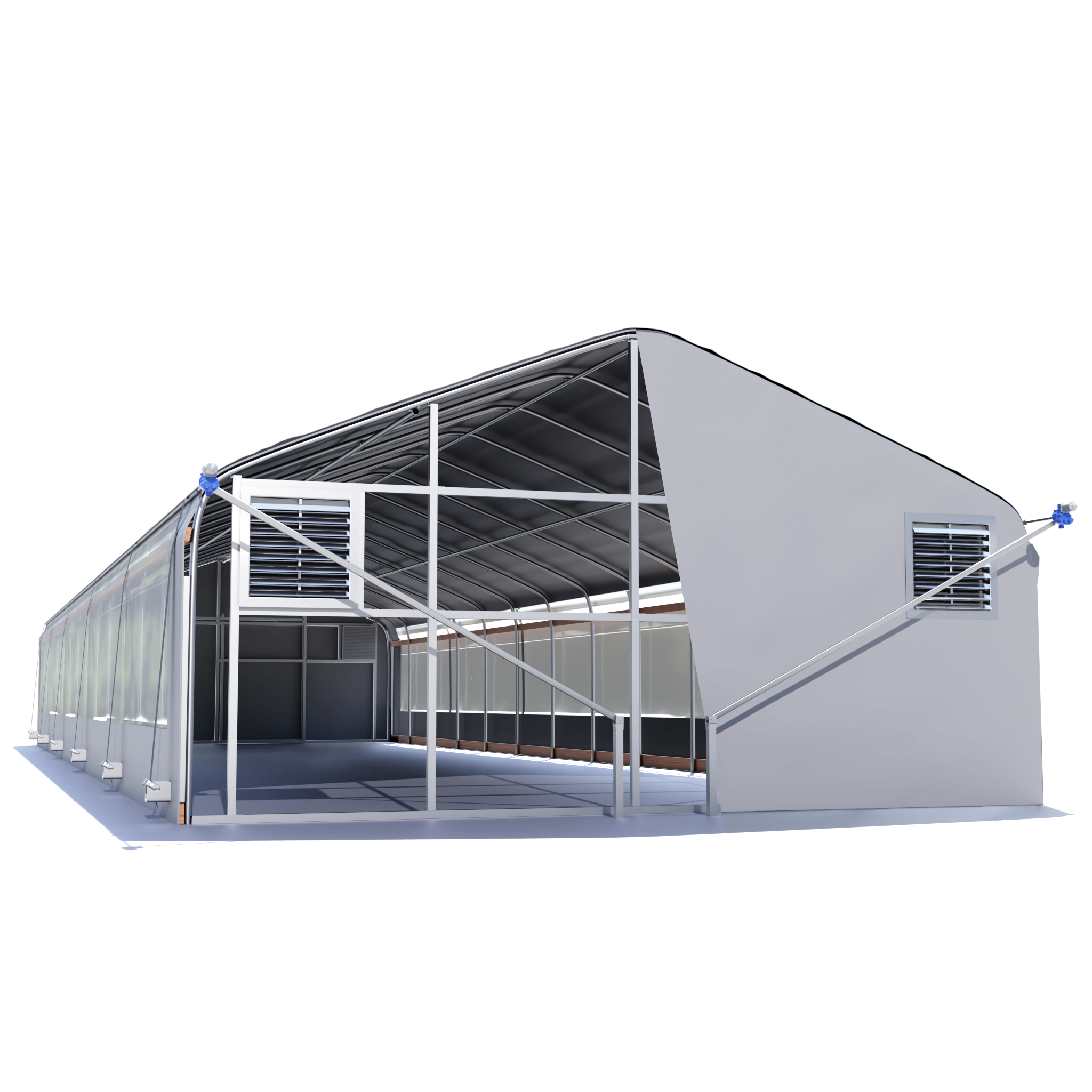 Hortitech 20'x96' Semi-Gable Auto External Light Deprivation Greenhouse