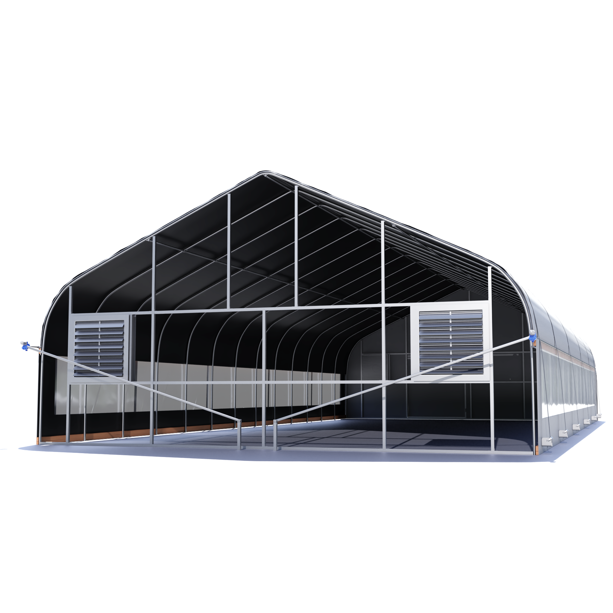 Hortitech 30'x96' Semi-Gable Auto External Light Deprivation Greenhouse