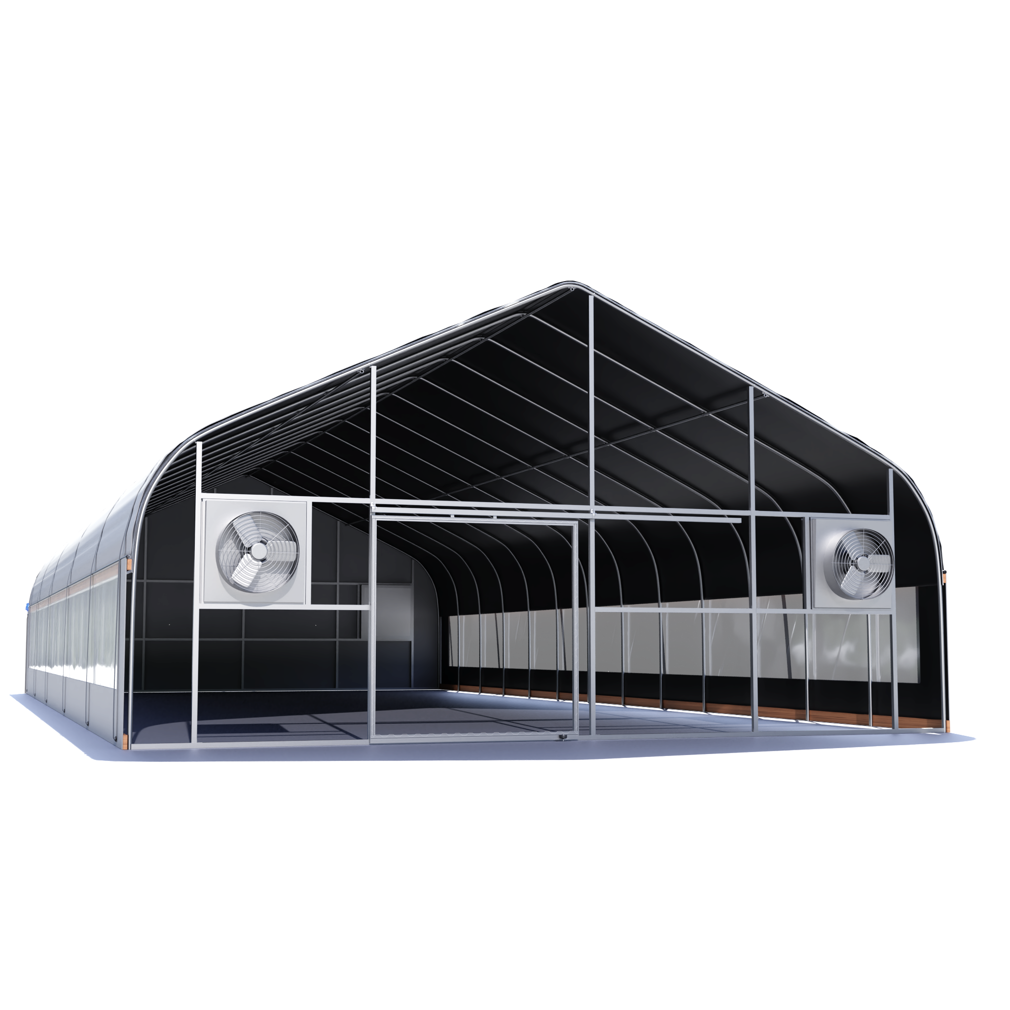 Hortitech 30'x96' Semi-Gable Auto External Light Deprivation Greenhouse